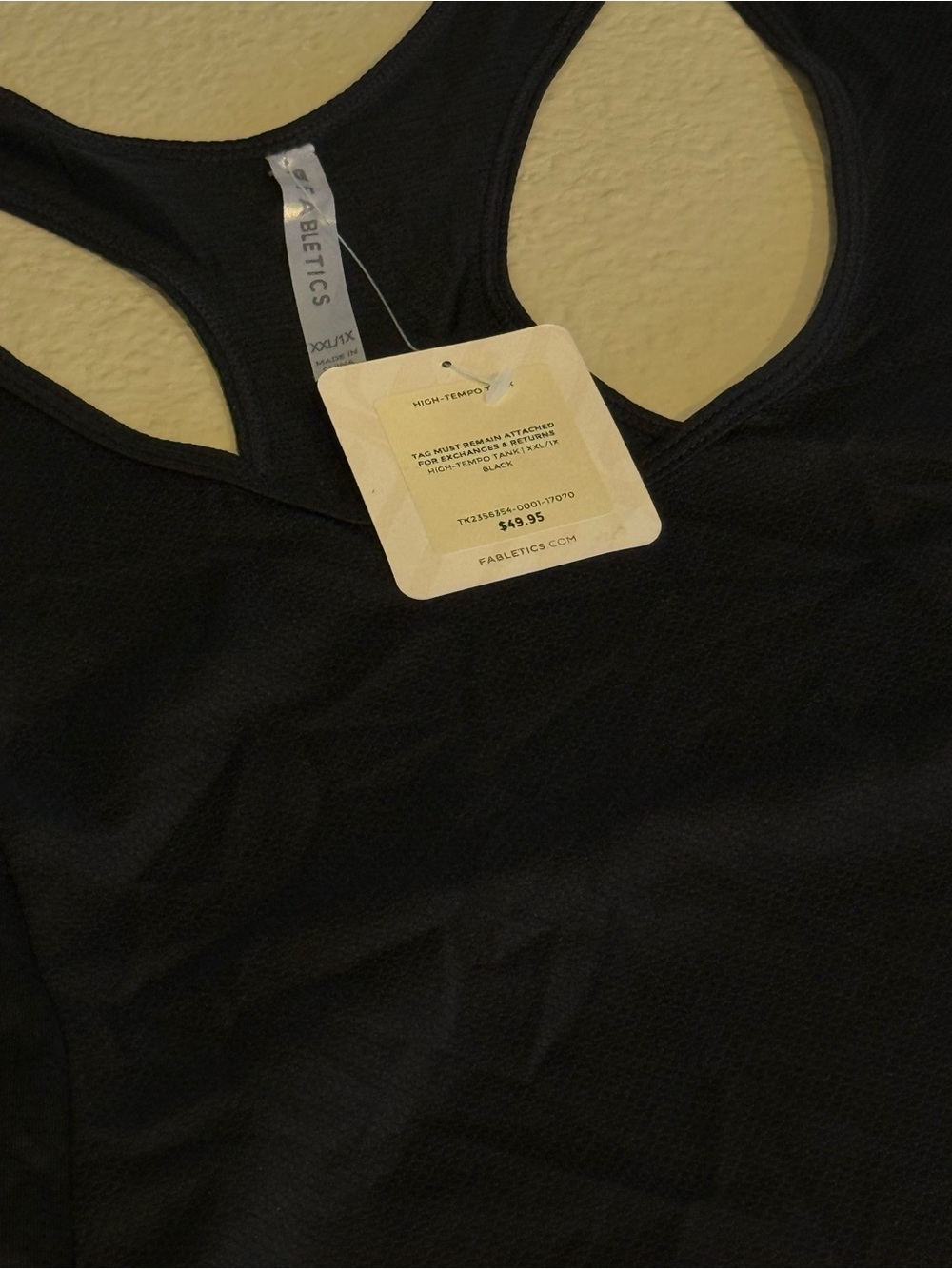 Fabletics Black Racerback Seamless Tank Top - NWT